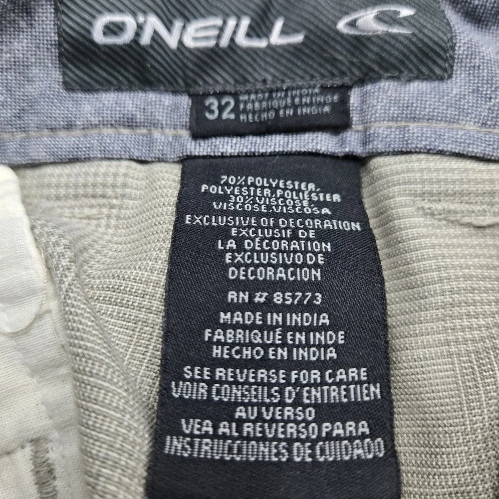 O'Neill Men Shorts 32 Khaki Embroidered Plaid Chino Button 10